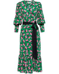 Diane von Furstenberg Blade Printed Cady Wrap Dress - Green