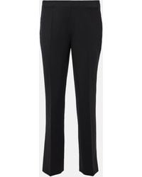 Ferragamo - Mid-rise Wool-blend Cropped Slim Pants - Lyst