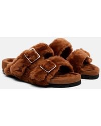 Birkenstock - Arizona Shearling Slides - Lyst