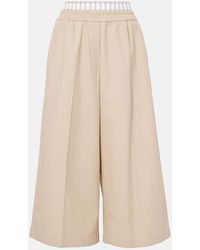 Loewe - Weite Low-Rise Cropped-Hose Aus Baumwolle - Lyst