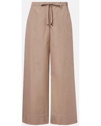 Max Mara - Auero Cotton Poplin Wide-Leg Pants - Lyst