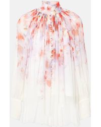 Zimmermann - Blusa 'Crush' Con Stampa Floreale E Design Drappeggiato - Lyst
