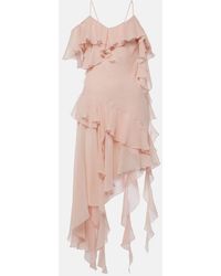Blumarine - Ruffled Silk Georgette Minidress - Lyst