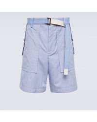Sacai - X Thomas Mason Striped Poplin Shorts - Lyst