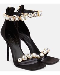 Versace - Verzierte Sandalen aus Satin - Lyst