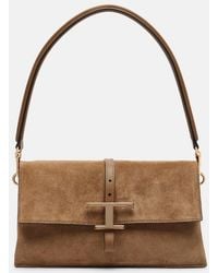 Tod's - T Timeless Small Suede Shoulder Bag - Lyst