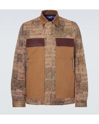 Junya Watanabe - Jacke Aus Jacquard Mit Leder - Lyst