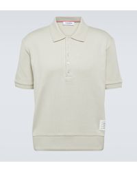 Thom Browne - Ribbed-knit Cotton Polo Shirt - Lyst