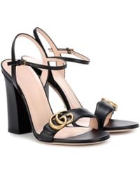 Sandalias Marmont de piel Gucci de Cuero de color Metálico | Lyst