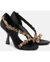 PUCCI - Chain-Detail Satin Sandals - Lyst