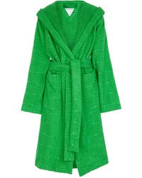 Donna Abbigliamento da Camicie da notte e pigiami da Vestaglie e accappatoi Accappatoio in cotone intrecciato di Bottega Veneta in Verde 