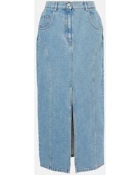 Nina Ricci - Denim Midi Skirt - Lyst