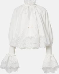 Zimmermann - Blouse Alchemy En Coton A Dentelle - Lyst