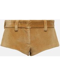 Miu Miu - Low-rise Cotton Corduroy Shorts - Lyst