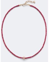 Suzanne Kalan - Infinite 18Kt Rose Beaded Necklace With Rubies And Diamonds - Lyst