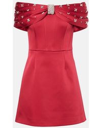 Rebecca Vallance - Carmella Embellished Satin Minidress - Lyst