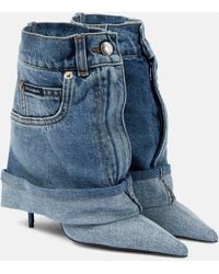 Dolce & Gabbana - 'lollo' Denim Heeled Ankle Boots, - Lyst