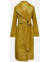 Burberry - Cappotto in suede - Lyst