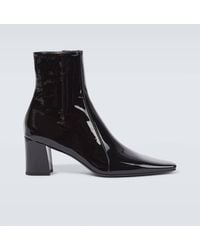 Saint Laurent - Rainer 75 Patent Leather Ankle Boots - Lyst