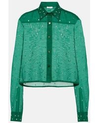 Oséree - Gem Crystal-Embellished Cotton And Silk Shirt - Lyst