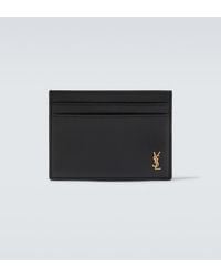 Saint Laurent - Cassandre Leather Card Case - Lyst