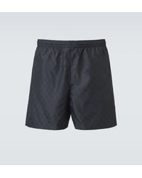 Gucci - Gg Poplin Swim Trunks - Lyst
