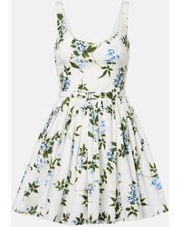 Emilia Wickstead - Eglantine Floral Belted Cotton Minidress - Lyst