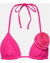 SAME - Floral-applique Triangle Bikini Top - Lyst