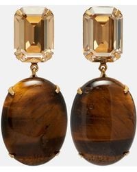 Jennifer Behr - Pendientes Xiomara Chapados En Oro Adornados - Lyst