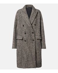 Brunello Cucinelli - Herringbone Wool-Blend Coat - Lyst