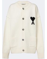 Ami Paris - Ami De Coeur Virgin Wool Cardigan - Lyst
