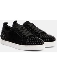 Christian Louboutin - Louise Junior Spikes Suede Sneakers - Lyst
