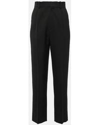 Victoria Beckham - Pantalones Rectos De Mezcla De Lana - Lyst