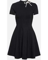 Valentino - Bow-detail Compact Knit Minidress - Lyst