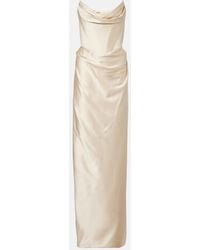 Vivienne Westwood - Galaxy Draped Crepe Satin Bustier Gown - Lyst