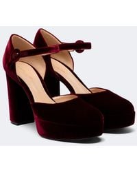 Gianvito Rossi - Velvet Platform Pumps - Lyst