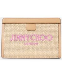 Jimmy Choo - Avenue Small Leather-Trimmed Pouch - Lyst