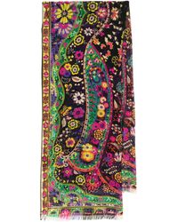 Etro Floral Silk Chiffon Scarf - Multicolour