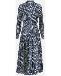 Tory Burch - Robe Chemise En Soie A Carreaux - Lyst