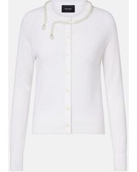 Simone Rocha - Faux Pearl-Embellished Wool And Silk Cardigan - Lyst