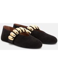 Alaïa - Ballerines En Daim A Ornements - Lyst