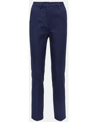 Etro - High-Rise-Hose Aus Baumwolle - Lyst
