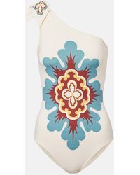 La DoubleJ - Goddess Printed One-Shoulder Swimsuit - Lyst