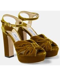 Jimmy Choo - Heloise 120 Velvet Platform Sandals - Lyst