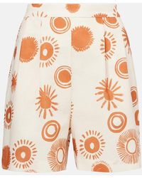 Asceno - Dallas Printed Linen And Cotton Shorts - Lyst