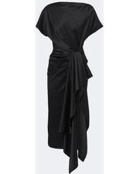 ROKSANDA - Zoa Draped Satin Midi Dress - Lyst