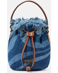 PUCCI - Bolso Saco Marmo Small De Denim Con Piel - Lyst