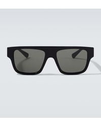 Gucci - Web Stripe Flat-Top Sunglasses - Lyst