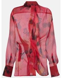 Victoria Beckham - Blouse Imprimee En Soie - Lyst
