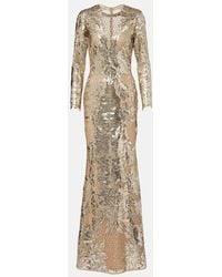 Elie Saab - Vestido De Fiesta De Tul Bordado Con Lentejuelas - Lyst